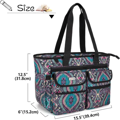 Vista 10 de LoDrid Bolsa para profesores con almohadilla inferior, capa de almacenamiento separada para laptop (hasta 15.6 pulgadas), bolsas para profesores