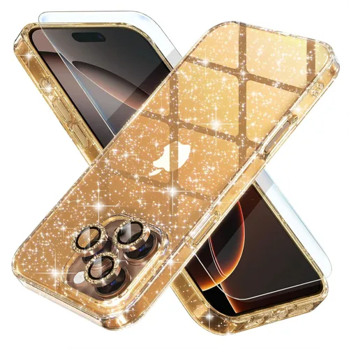 Vista 35 de Choiche, funda para iPhone 14 de mujer, brillante, protección de grado militar, 2 cubiertas de lentes de cámara Diamond, 2 protectores de vidrio