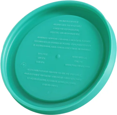 Vista 4 de Pyrex 7202-PC tapa de reemplazo para almacenamiento de alimentos de 1 taza verde (paquete de 4) - Fabricado en EE. UU