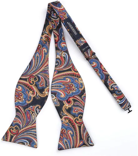 Vista 76 de HISDERN Pajaritas para hombre, corbatín de cachemira para hombre, corbata de lazo y bolsillo cuadrado, juego formal de esmoquin para boda