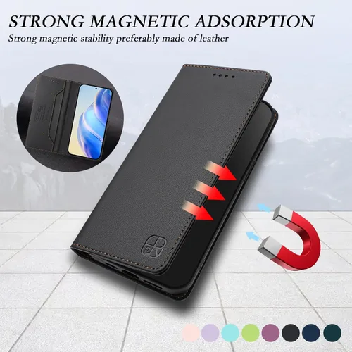 Vista 3 de Funda compatible con Sharp Aquos R1, compatible con Sharp Aquos R SHV39 SH-03J con cierre magnético, ranura para tarjetas, color negro