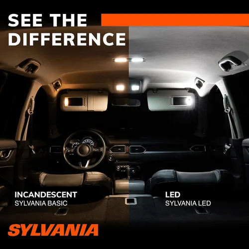 Vista 6 de SYLVANIA - Mini bombilla LED Festoon DE3021 de 1.220 in blanca - LED brillante - Ideal para iluminación interior - Mapa, maletero, carga y matrícula
