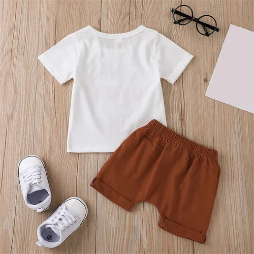 Vista 5 de Conjuntos de ropa para niñas pequeñas, bebés, niñas, primavera y verano, estampado de algodón, pantalones cortos para adolescentes