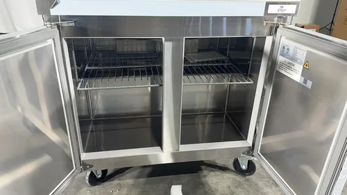 Vista 4 de cooler depot Mesa refrigerada comercial de preparación de sándwich de 2 puertas 36 "ensalada pizza mercancía Worktop NSF mesa de preparación