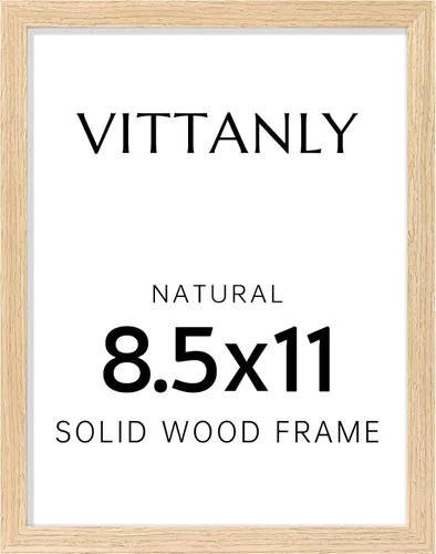 Vista 235 de Vittanly - Marco de fotos de 4 x 6 pulgadas de madera maciza con plexiglás, incluye paspartú de 3,5 x 5, para colgar en la pared o poner sobre una