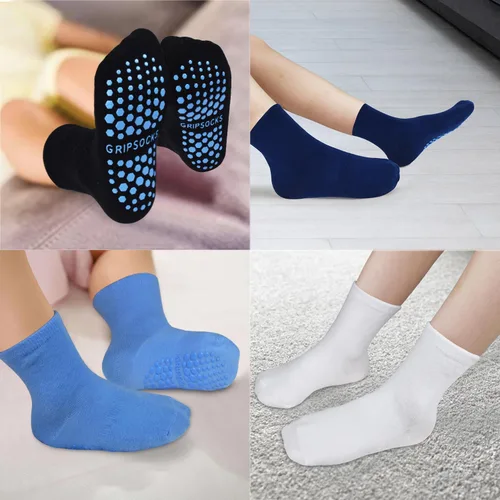 Vista 7 de Calcetines para niños pequeños, 15 pares de calcetines antideslizantes para niños pequeños y niñas, calcetines de media para 1-10 años