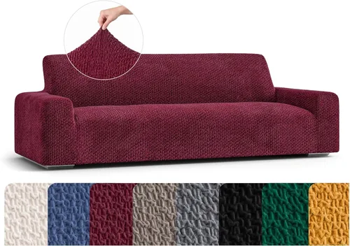 Vista 37 de PAULATO BY GA.I.CO. Funda para sofá, funda de sofá biplaza, funda elástica para sillón, funda de tela de poliéster suave, colección terciopelo Negro