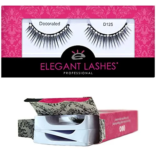 Vista 7 de Elegant Lashes D125 (pestañas postizas voluminizadoras y alargadoras de diamantes de imitación)