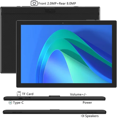 Vista 5 de Tablet Android 14 de 10 pulgadas con teclado, juego de tabletas 2 en 1 incluye funda ratón lápiz capacitivo, 8GB RAM+64GB ROM, tableta Quad Core
