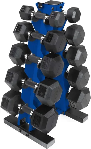 Vista 37 de CAP Barbell Juego de mancuernas hexagonales recubiertas de 150 libras con estante vertical Múltiples opciones