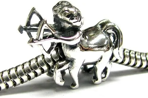 Vista 2 de Plata de ley Zodiac Bead encanto de estilo europeo
