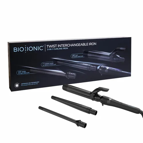 Vista 16 de Bio Ionic Twist - Juego de rizador y varita intercambiables 3 en 1, 1 mango con 3 barriles de cerámica intercambiables