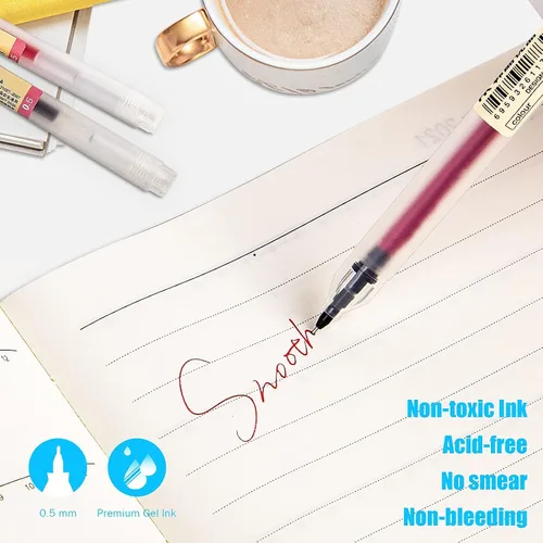 Vista 2 de BEIWO Bolígrafo de tinta de gel de alta calidad, 0.020 in, bolígrafos de color de punta fina, bolígrafo de gel de escritura suave para oficina