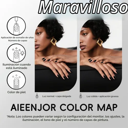 Vista 3 de Esmalte de uñas negro, esmalte de uñas de secado rápido, sin rayas, esmalte de uñas de larga duración para uñas de boda de otoño, manicura acogedora