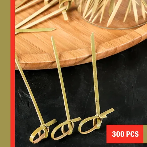 Vista 5 de Perfectware - Palillos de nudo de bambú BambooKnot4-300ct 4" (paquete de 300)