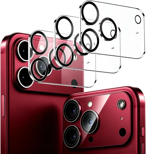 Vista 22 de [Paquete de 3] Protector de lente de cámara compatible con iPhone 13 y iPhone 13 Mini, cubierta de cámara de vidrio templado 9H de alta calidad Negro