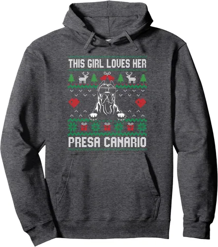 Vista 5 de Presa Canario Girl Cool Ugly Christmas Sudadera con capucha para perro mamá, Negro