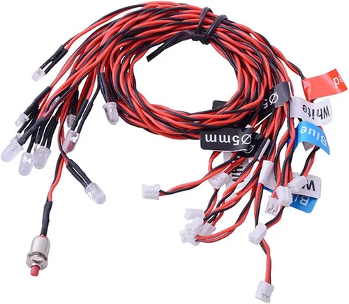 Vista 3 de Globact Faros de Coche RC, Luces Traseras RC, Luces LED de Camión RC, Lámpara Intermitente de 12 LED, 5 Modos de Operación para Camiones RC 1/10