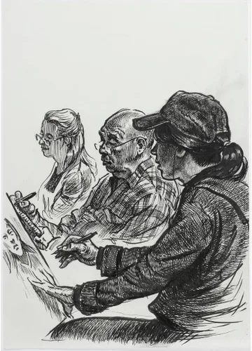 Vista 4 de Faber-Castell Pluma artística PITT con tinta india - paquete de 8 - color 199 negro - XXS, S, F, M, B, C, 1.5, Fude Hard, (167158)