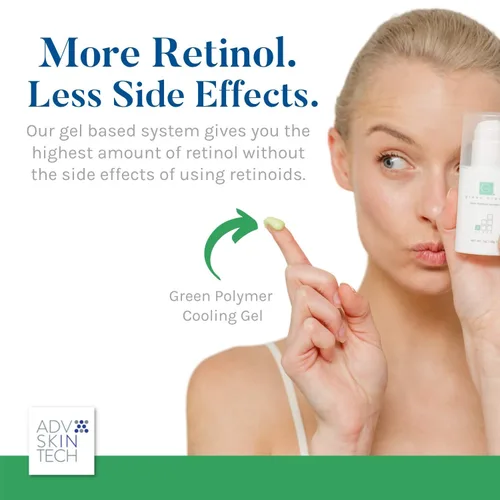 Vista 3 de Retinol crema verde, nivel 9, alta potencia, bomba sin aire, 1 onza