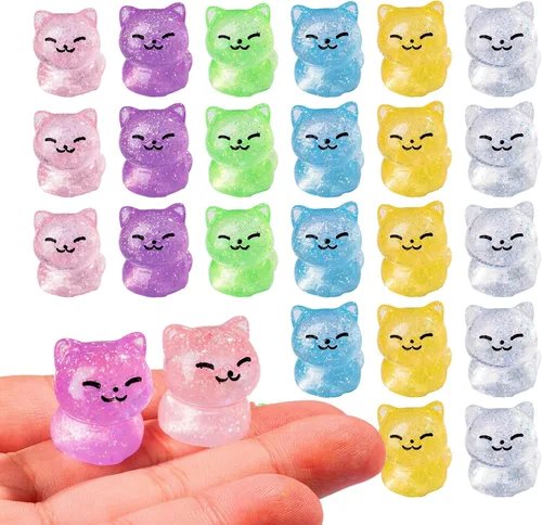 Vista 10 de 36 piezas Figuras de Gatos Negros en Mini de Resina Variedad de Animales Pequeños Pequeñas Figuras de Gatos en Miniatura a Granel para Accesorios