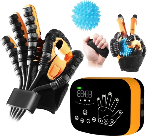 Vista 11 de Guantes robóticos mejorados de rehabilitación para hemiplejia, equipo de recuperación de trazo de mano, ejercitador de dedos y fortalecedor