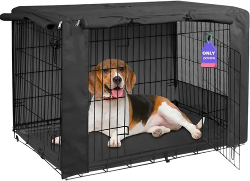 Vista 11 de HiCaptain Funda para Jaula de Perro 24.0" L x 18.0" A x 20.0" Al con Malla Transpirable, Funda para Perrera Duradera Heavy Duty, Paneles con Doble