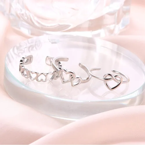 Vista 6 de MUSECLOUD Anillos de dedo del pie para mujer, plata de ley 925, anillos de cola de margarita, juego de joyas de pie de playa, anillo de nudillos