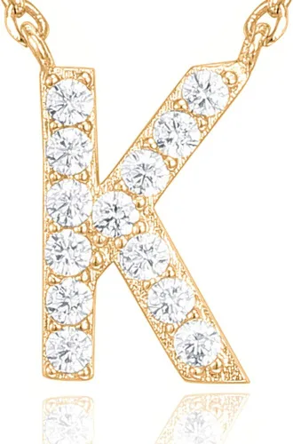 Vista 12 de PAVOI 14K White Gold Plated Cubic Zirconia Initial Necklace Letter Dainty Necklaces for Women