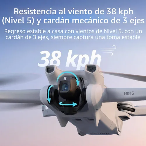 Vista 6 de DJI Mini 3 Drone con kit de control remoto DJI RC con pantalla, paquete de dron con cámara, con tarjeta SD de 128 GB, lector de tarjetas USB 3.0