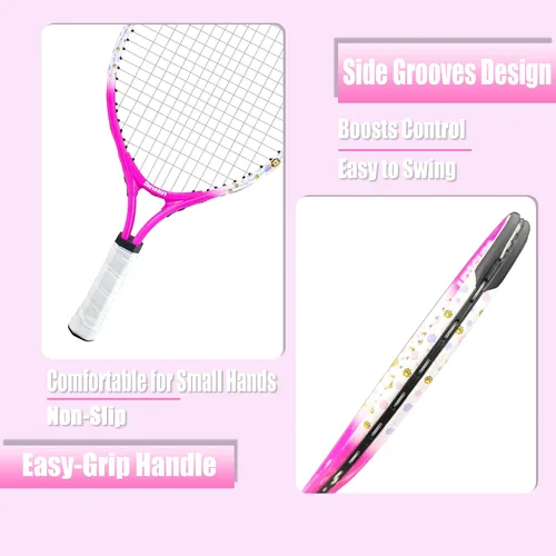 Vista 7 de Senston Kids Tennis Racket Set (17 & 23 Inch) - 1 Pack Junior Tennis Racquet, Lightweight Aluminum Frame, Includes Cover