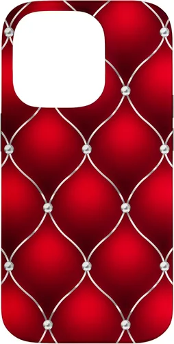 Vista 17 de Red Ombre Quilted Bling Funda para iPhone 17