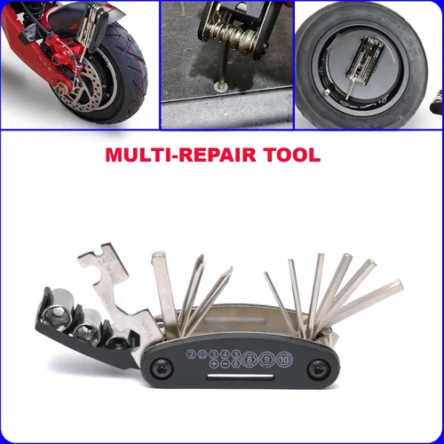 Vista 7 de Allen Keys Hex Socket Herramienta de reparación Multi Kit de radios Scooter Bicicleta Portátil