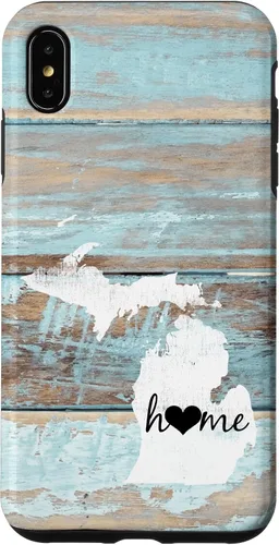 Vista 11 de Michigan Rustic Home Pride US State Distressed Look Case for iPhone 17