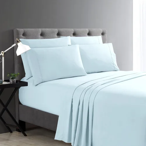 Vista 31 de Juego de sábanas Cathay Home Micro Caress lujoso, 90 g/m², 3 piezas, tamaño Twin, con 1 funda de almohada adicional, color Aqua