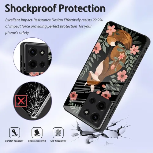 Vista 341 de Funda para Motorola Moto Edge 2022, cubierta trasera de vidrio templado con protector de pantalla, funda protectora a prueba de golpes para Motorola