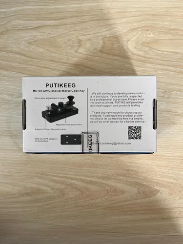 Vista 2 de Putikeeg Clásico Morse Mini Código Clave Morse Código Paleta Llave Aleación de Aluminio Mini-Key Morse CW Llave Portátil Morse Práctica Clave Negro