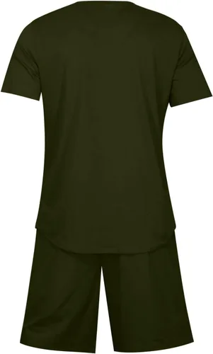 Vista 2 de RTRDE Conjunto de pantalones cortos y pantalones cortos deportivos para hombre, 2 piezas, conjunto de chándal de verano, pantalones deportivos