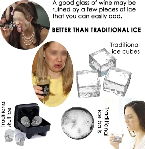Vista 7 de Whiskey Stones - Paquete de 6 cubitos de hielo reutilizables de metal, tecnología de alta refrigeración, cubitos de hielo de acero inoxidable