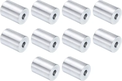 Vista 19 de uxcell 10 piezas de espaciador de aluminio con 1/2" de diámetro interno x 1" de diámetro exterior x 1" de longitud, con acabado liso, espaciador