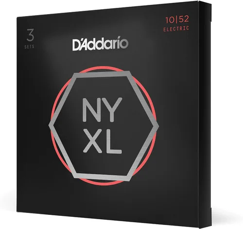Vista 26 de D'Addario cuerdas para guitarra eléctrica, NYXL niqueladas, NYXL1152, calibre medio/pesado superior 11-52, juego de 6 cuerdas, paquete de 1