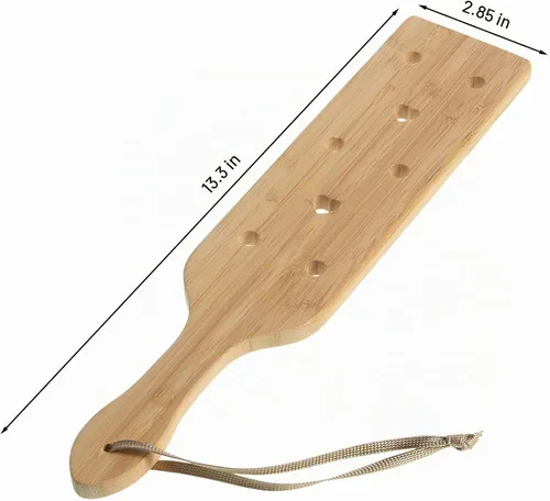Vista 2 de HILAZA Paleta de madera de bambú, paleta de madera de 13.3 pulgadas con agujeros de flujo de aire