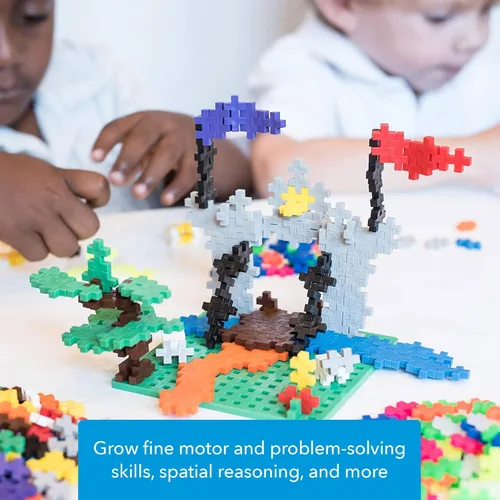 Vista 3 de Plus Plus Juego de 240 piezas básicas de mezcla de tubos y placa base, mini bloques de construcción entrelazados, juguetes de tallo para niños