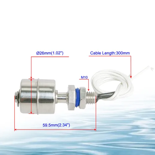 Vista 38 de Aopin Interruptor de sensor de nivel de agua de acero inoxidable, sensor de nivel de líquido, controlador de flotador de bola de plástico para bomba