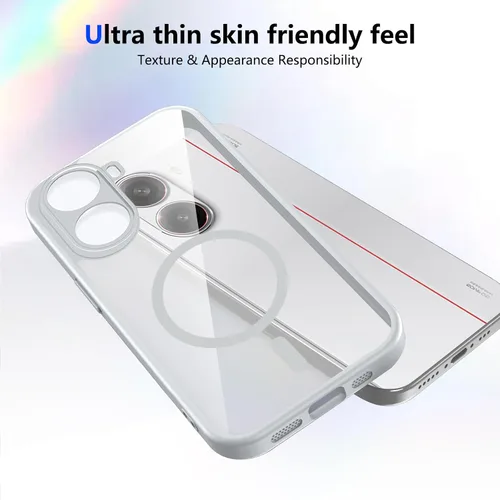 Vista 307 de Funda magnética transparente compatible con Xiaomi 17T, color negro 2 en 1 PC + TPU cubierta de teléfono a prueba de golpes, carcasa protectora