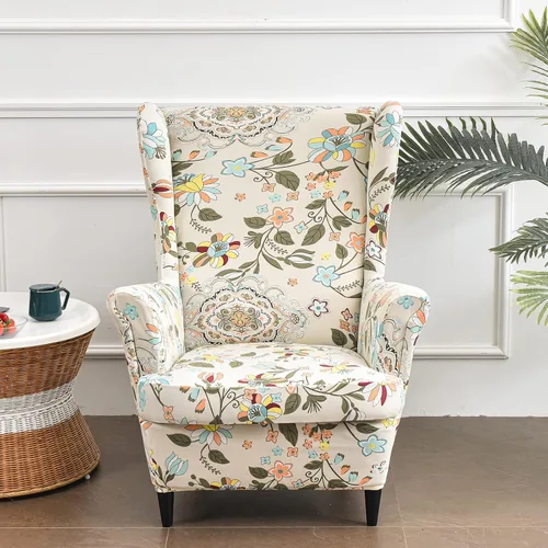 Vista 58 de Eco-Ancheng Funda para silla Wingback, 2 piezas, respaldo de ala, fundas de elastano para sillón con respaldo de ala, fundas para sillón con parte
