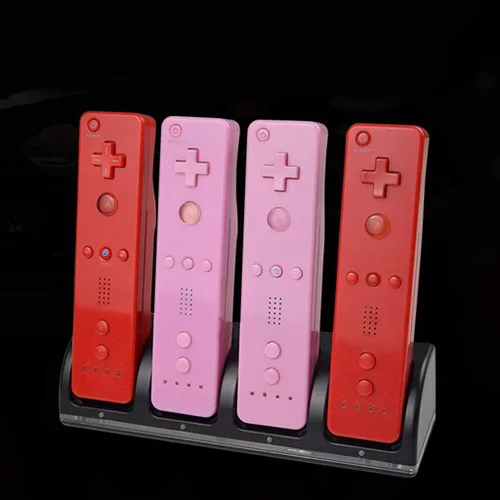 Vista 7 de Estación de carga de batería 4 en 1 con cable USB, para consola de juegos W-Ii Control remoto Gamepad