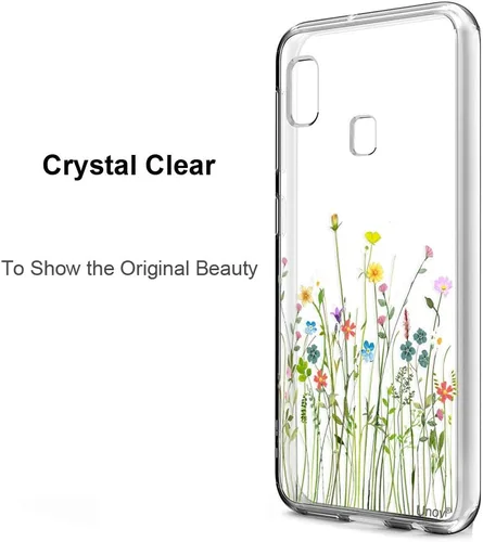 Vista 2 de Unov Funda compatible con Galaxy A10e Galaxy A20e funda transparente con diseño de TPU suave, absorción de golpes, patrón delgado en relieve