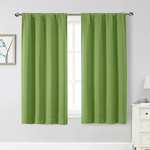 Vista 20 de Cortinas opacas para dormitorio, sala de estar, juego de 2 paneles de 54 pulgadas de largo, cortinas de oscurecimiento de habitación con aislamiento