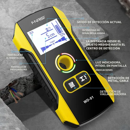 Vista 7 de FNIRSI WD-01 6 en 1 Escáner de pared recargable del buscador del perno